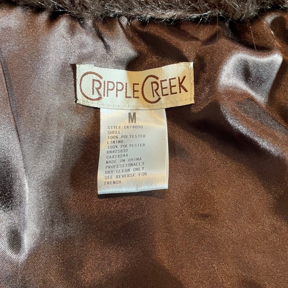 Cripple Creek Womens Faux Fur Belted Vest Brown Sherpa Grommet Size M NWT Chic - Picture 4 of 6